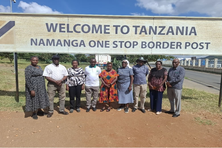SACDEP Board of Trustees and senior staff on a field project monitoring travel. Looking at cross boarder programme (From left Josephine Ng’ang’a – Member, Ngugi Mutura – Secretary, Mary Kamau -Vice Chair person, Simon Njuguna – Chairman, Evangeline Ngunjiri – Member, Sr. Jane Ndemenge – Member, Paul Karanja – Ex official, Mary Mwangi -Treasurer, Rev. Elisha Kololi -Member) May 2025. Source: SACDEP Library